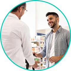Healthcare practitioners reviewing RELEXXII clinical data and dosing