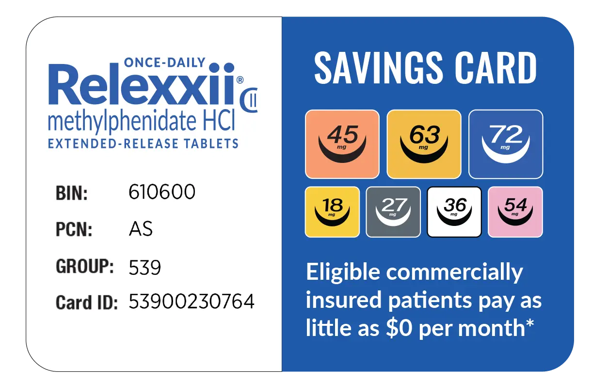 RELEXXII® extended-release ADHD treatment savings card